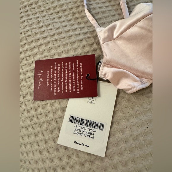 NEW Reformation Antonia Bra Padded Satin Pink Ibiza Collection Size 6 NWT - Picture 7 of 11